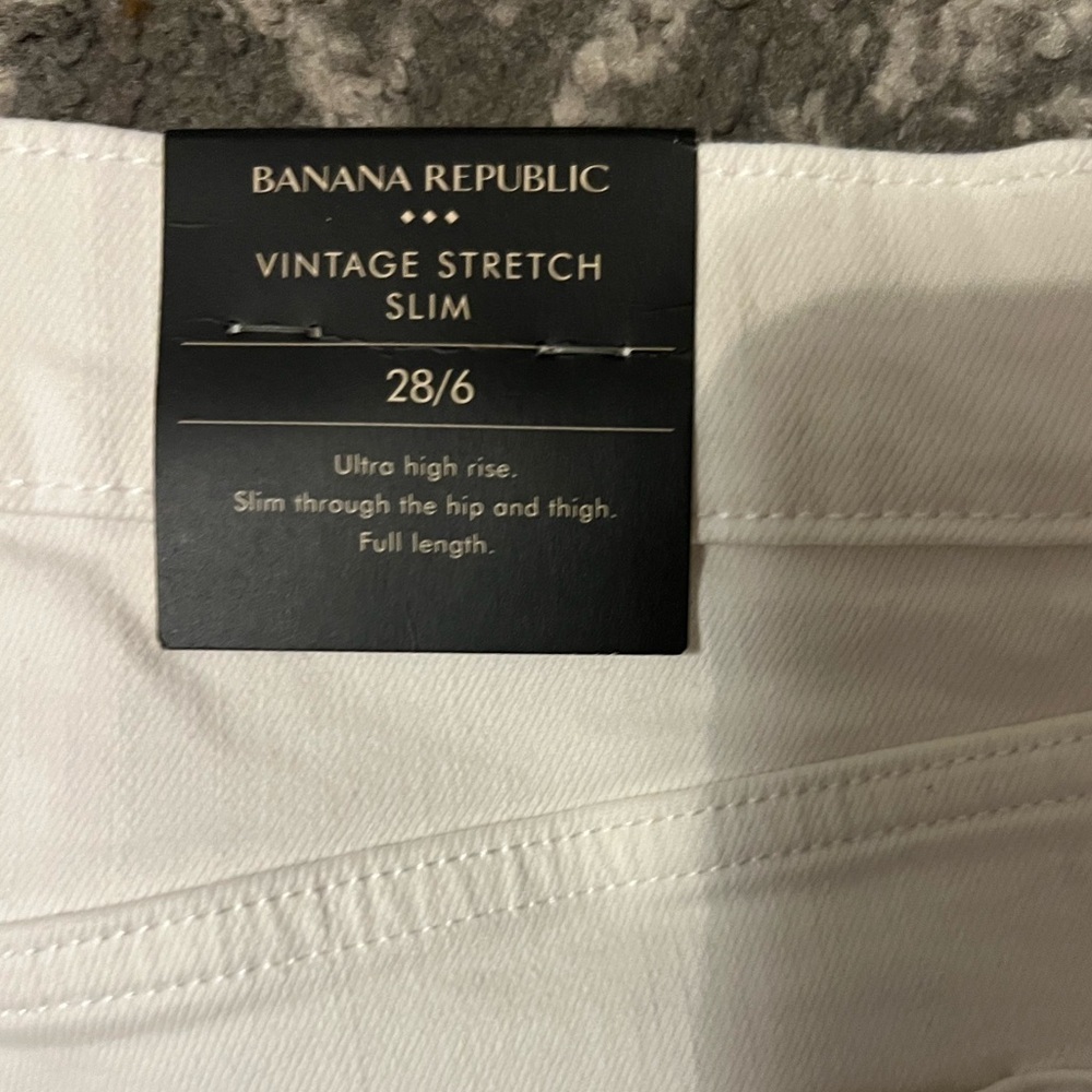 NWT Banana Republic high rise slim button fly White Jeans size 28/6 (A302) - Picture 8 of 8